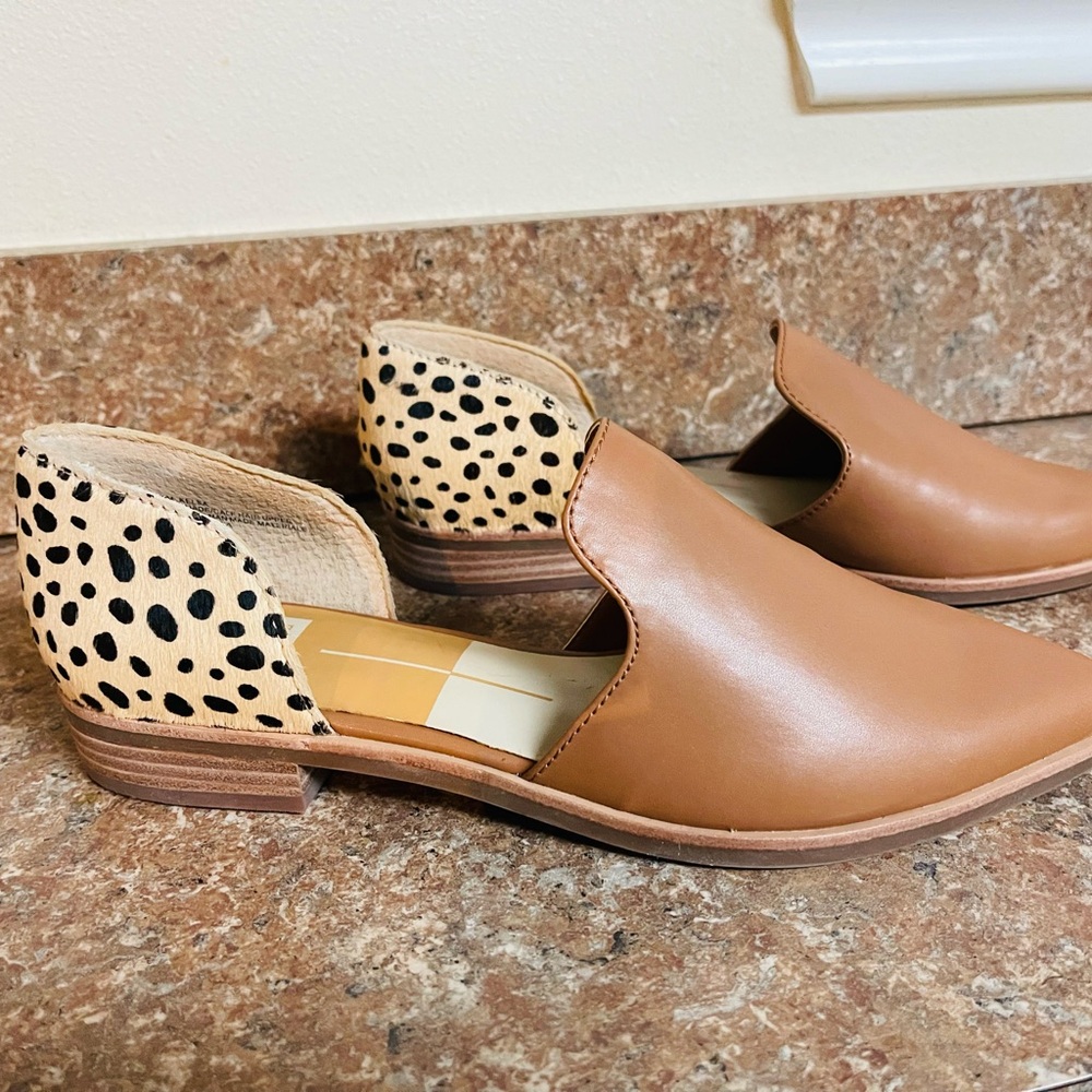 Dolce Vita Tan and Black Spotted Loafers